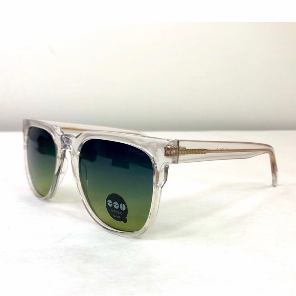 New KOMONO sunglasses Riviera Clear Gold Green Gradient - Picture 4 of 10